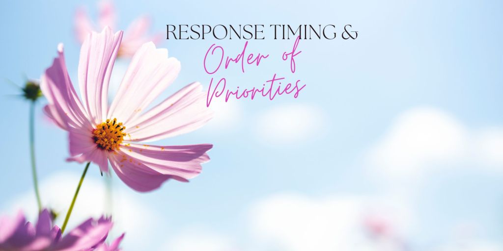 Response Timing and Order of Priorities …